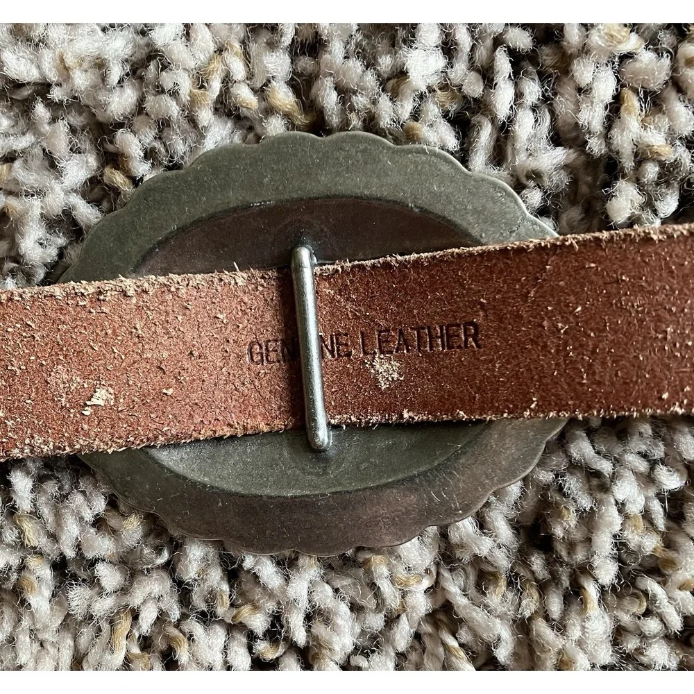 American Living Leather Western Concho Belt Size Medium Boho Cowgirl